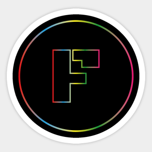 letter F colorful design Sticker